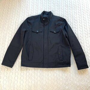 Kenneth Cole New York Jacket Men's L Black Motorcycle Trucker Biker Outerwear